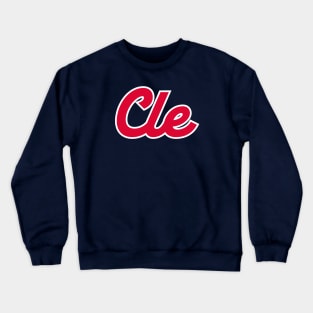 Cleveland 'CLE' Baseball Script Fan T-Shirt: Swing Big with Bold Cleveland Style and Passion for the Game! Crewneck Sweatshirt
